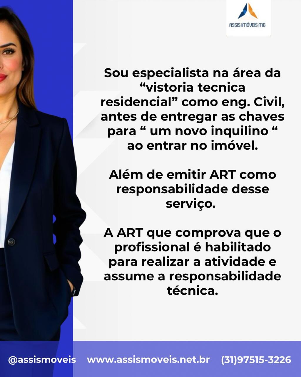 Especialista em vistoria técnica residencial, emite ART