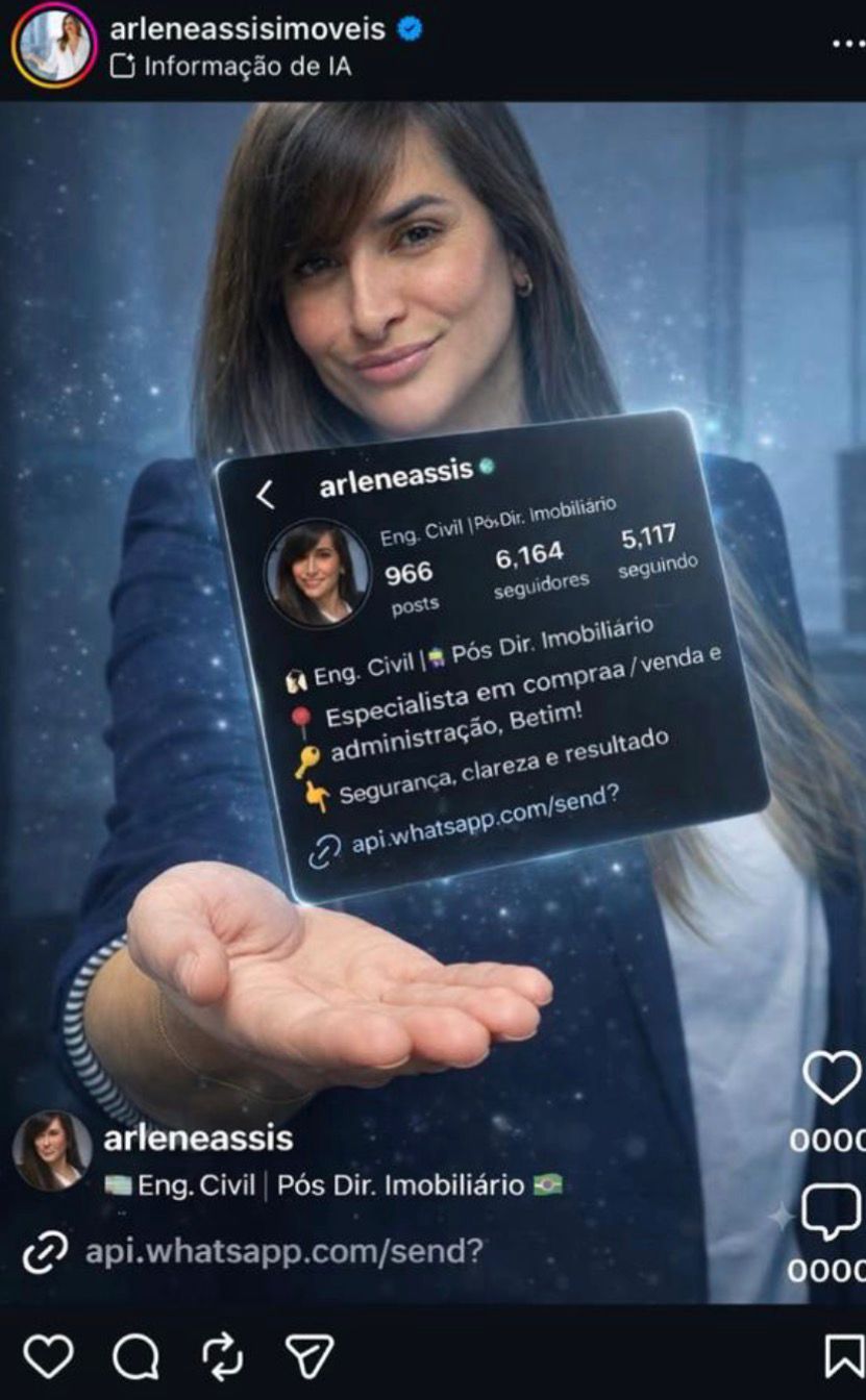 Exemplo de conteúdo prático de Arlene Assis no Instagram